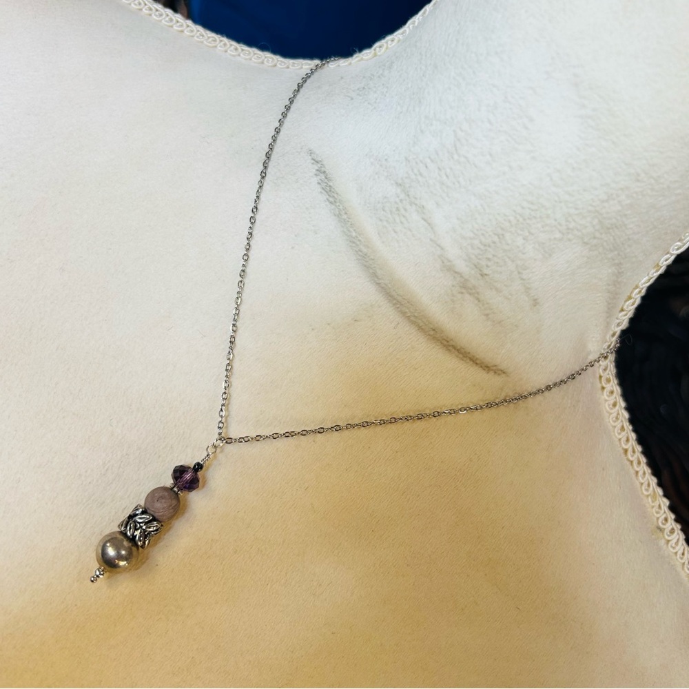 Handcrafted faceted glass pyrite pendant on chain necklace